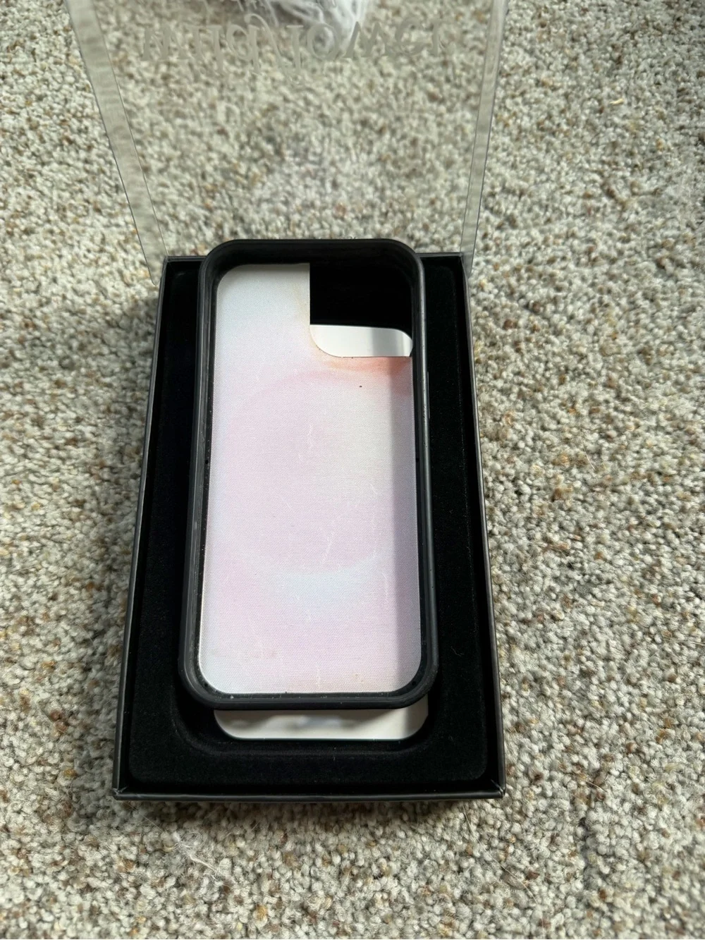 Wildflower Pink and Coral Gradient iPhone 15 Case with Black Bumper